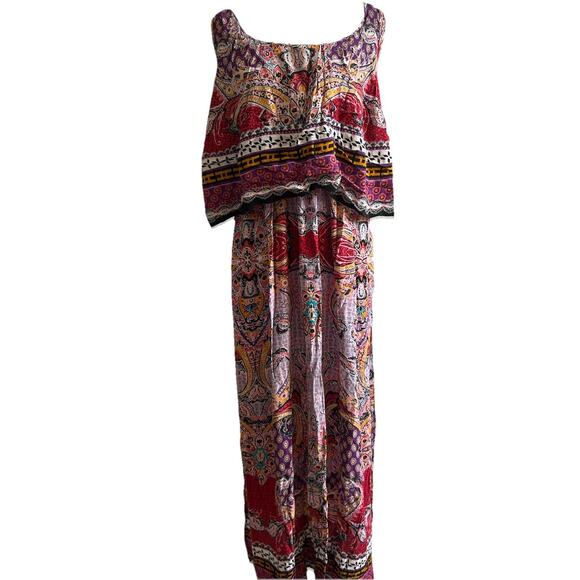 Womens 2XL Maxi Dress Wedding Guest Floral Peasant Paisley Patchwork Fairy XXL - Picture 11 of 15